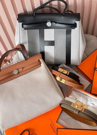 Шикарна сумка hermes herbag с пегасом с конем4 фото