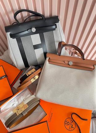 Шикарна сумка hermes herbag с пегасом с конем3 фото