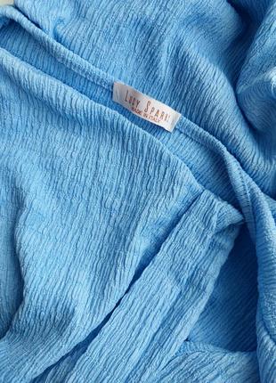 Плаття ніжно-блакитне жатка длине міді бохо шинно оверсайз італія.2 фото