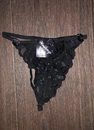 Чёрные кружевные трусики