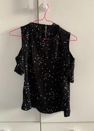 Черная блузка со звездочками1 фото