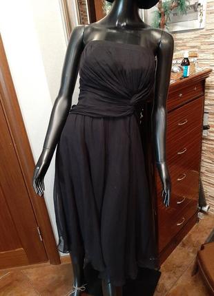 Роскішна маленька чорна сукня з чистого шовку.4 фото