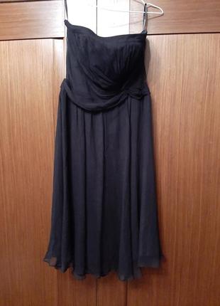 Роскішна маленька чорна сукня з чистого шовку.7 фото