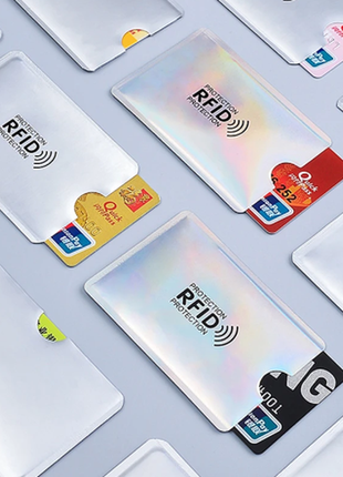 Чехол с rfid защитой банковских карт, id паспорта и водительских прав.(5 шт.)1 фото