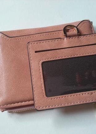 Новий ідеальний багато місткий рожевий короткий гаманець5 фото