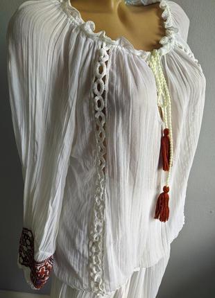 Блуза в етно стилі 100% віскоза.4 фото