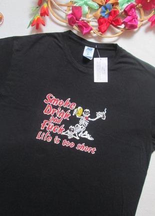 Прикольная хлопковая футболка с забавным принтом jhk trader 💜💖💜2 фото