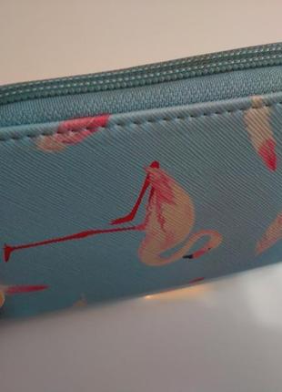 Хіт! новий трендовий короткий гаманець клатч рожевий фламінго на блискавці4 фото