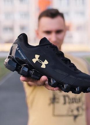 Мужские чёрные демисезонные кроссовки андер under armour gold. осенние весенние9 фото