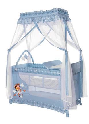 Детская кровать-манеж с балдахином lorelli magic sleep синий