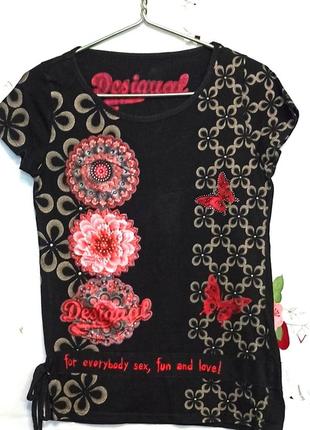 Красивая и романтичная футболка бренда desigual 44 укр