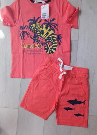 Комплект летний 4-6 лет h&amp;m футболка и шорты