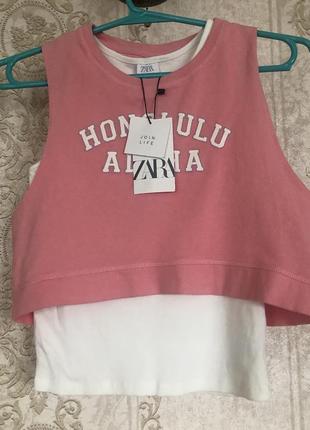 Комплект zara топ із майкою