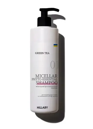 Мицеллярный фитоэссенциальный шампунь green tea hillary green tea micellar phyto-essential