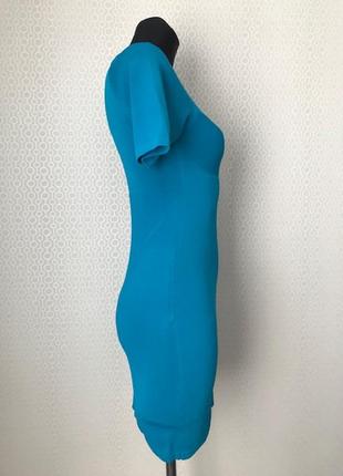 Оригинальное бандажное платье красивого бирюзового цвета, размер s2 фото