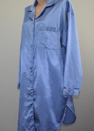 Атласна, красива піжама сорочка blue (l)
