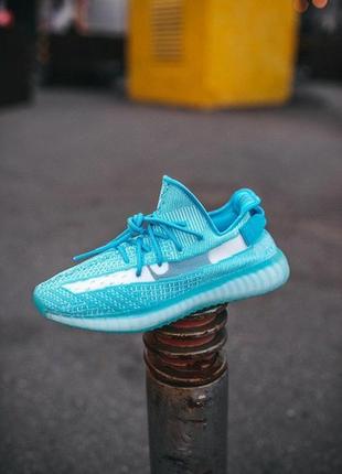 Чоловічі \жіночі кросівки adidas адідас yeezy boost 350 v2 bluewater. літні, весняні.4 фото