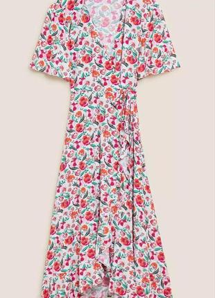 Marks&spencer платье миди на запах в цветочный принт м5 фото