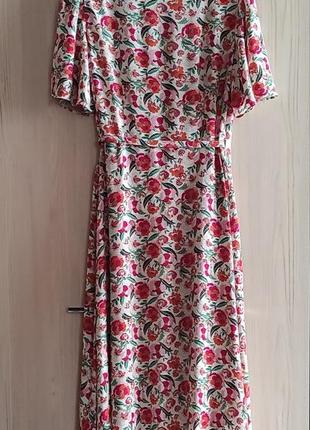 Marks&spencer платье миди на запах в цветочный принт м8 фото