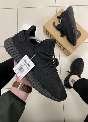 Літні чоловічі чорні кросівки в сітку adidas yeezy boost 350 🆕 ізі буст 350