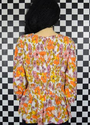 Блуза в квітковий принт блузка резинка3 фото