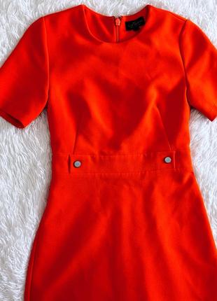 Яркое платье topshop морковного цвета1 фото