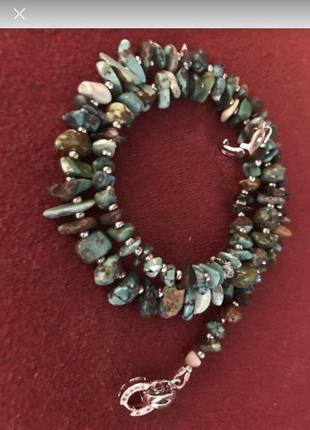Намисто хризоколла ювелірна фурнітура