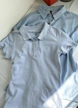 Бавовняне поло, футболка голуба/блакитна від h&m2 фото