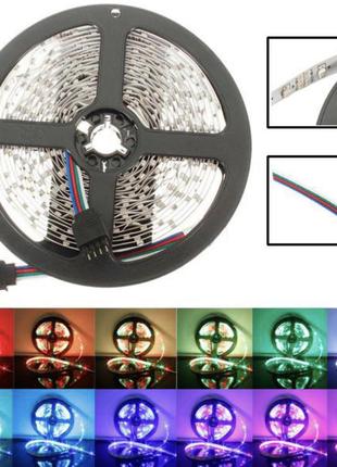 Світлодіодна стрічка smd 5050 rgb led 5 м ip65 з пультом та блоком живлення usb, 5м, стрічка світлодіодна 5050