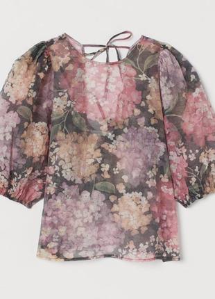 Легка,повітряна блуза в квіти з ліоцелу h&m