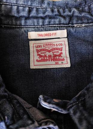 Трендовая джинсовая рубашка с длинным рукавом levis, размер m, состояние новой3 фото