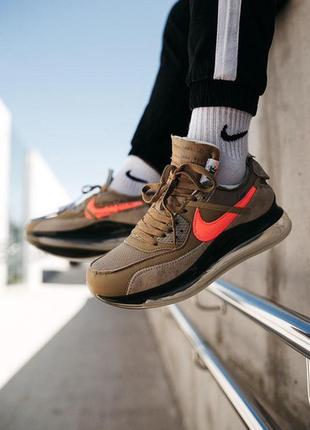 Крутые мужские демисезонные кроссовки найк nike off-white new gren весенние, осенние