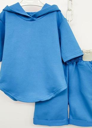 Костюм детский джемпер с капюшоном и шорты для девочки1 фото