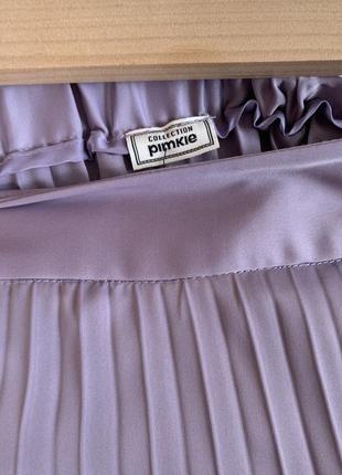 Лавандовая юбка плиссе6 фото