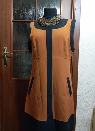 Платье,новое,кирпичное ,поли+ вискоза,на подкладке,р.52,50 ,вьетнам, ц. 255 гр1 фото
