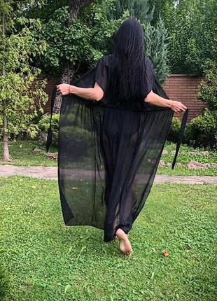 Пляжная туника из шифона, длинная накидка для пляжа, накидка пляжная, туника на купальник