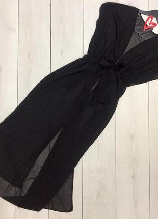 Пляжная туника из шифона, длинная накидка для пляжа, накидка пляжная, туника на купальник