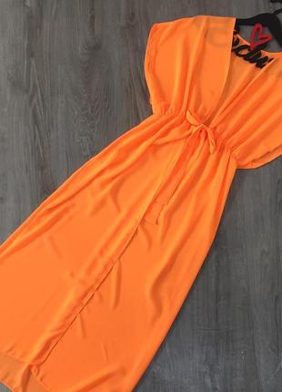 Пляжная туника из шифона, длинная накидка для пляжа, накидка пляжная, туника на купальник