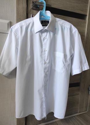 Комплект одягу набір рубашка сорочка біла короткий рукав шорти джинсові river island світло блакитні чоловічі м 34 38