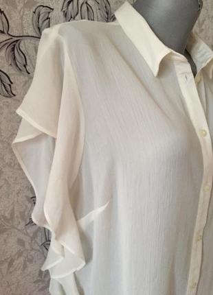 Легка шифонова блузка з воланами5 фото