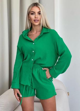 Костюм с шортами из муслина