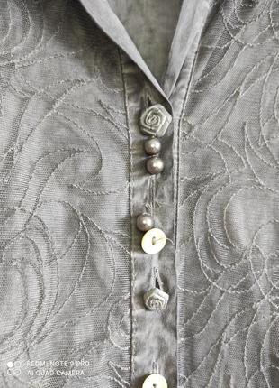 Рубашка блуза рубашка ботега bottega бренд италия 🔥 хлопок серый,l,m,42-403 фото
