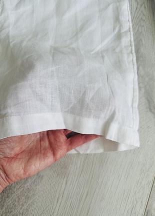Штани брюки лляні льняні білі палаццо zara h&m5 фото