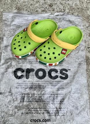 Кроксы сабо шлёпанцы (унисекс)  lego band clog green crocs ( оригинал)4 фото