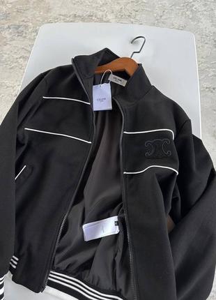 Чёрный костюм селин celine бомбер+шорты2 фото