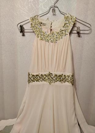 Платье длинное вечернее выпускное с вышивкой (пог 45-48 см) 742 фото