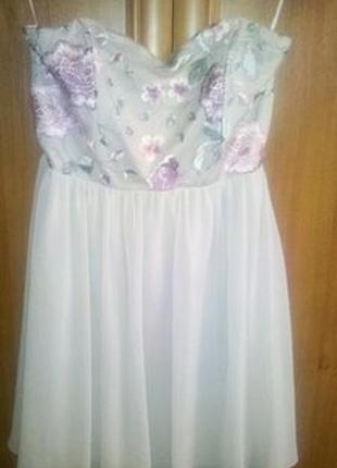 Платье платье вышивка шифон меди