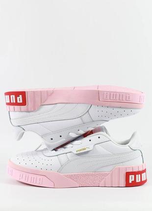 Кроссовки на лето puma cali basket white pink