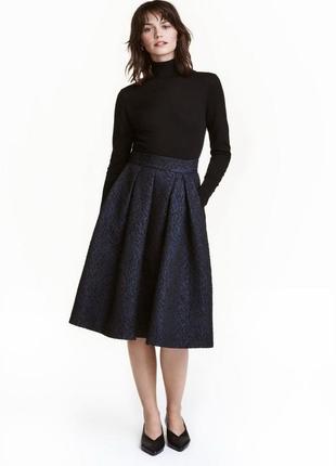 Жаккардовая юбка клеш миди h&m