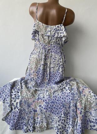 Сукня натуральна сарафан з віскози  у квіти у квітковий принт платье летнее ярусное в цветочный принт с вискозы f&f2 фото